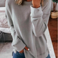 T-shirt ample à manches longues de couleur unie pour femmes en automne et en hiver