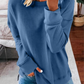 T-shirt ample à manches longues de couleur unie pour femmes en automne et en hiver