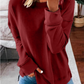 T-shirt ample à manches longues de couleur unie pour femmes en automne et en hiver