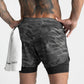 Short double couche pour les sports de musculation et de loisirs