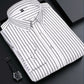 Chemise décontractée à manches longues rayées pour hommes