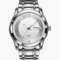 Montre Homme Ultra Fine Et Étanche Avec Quartz Et Double Fenêtre Calendrier