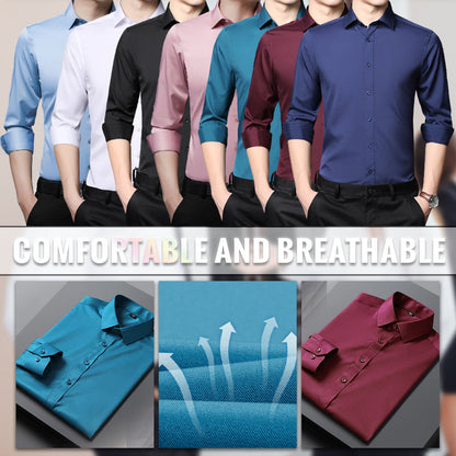 ✨（2 achetés, livraison gratuite）Chemise extensible non repassée et anti-froissement