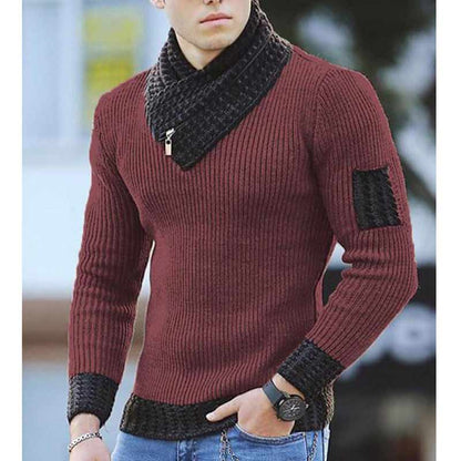 Pull à col roulé en tricot pour hommes Gentlemen Style Ethnique Pullover