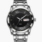 Montre Homme Ultra Fine Et Étanche Avec Quartz Et Double Fenêtre Calendrier