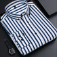 Chemise décontractée à manches longues rayées pour hommes