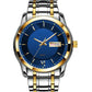 Montre Homme Ultra Fine Et Étanche Avec Quartz Et Double Fenêtre Calendrier