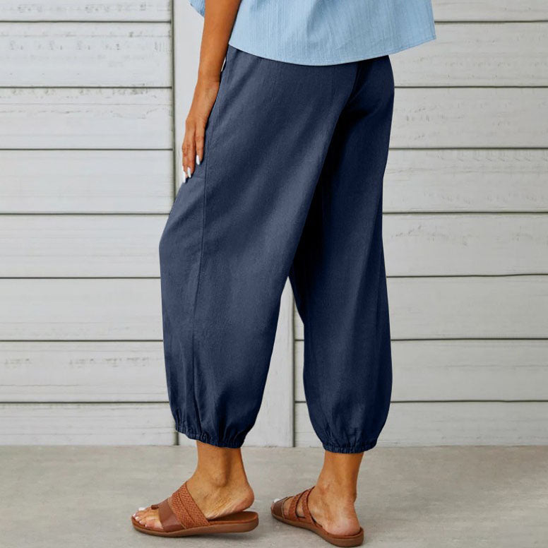 Pantalon large à jambe droite pour femmes