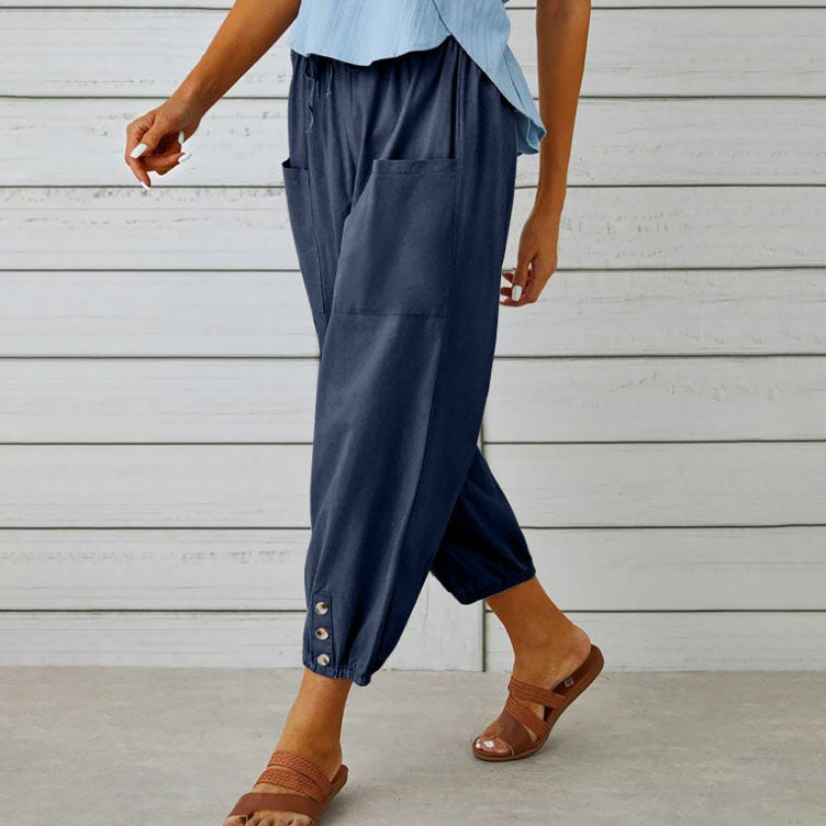 Pantalon large à jambe droite pour femmes