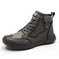 Bottes de cheville rétro en cuir microfibre antidérapant pour hommes