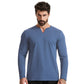 T-shirt décontracté à manches longues et col en V pour hommes