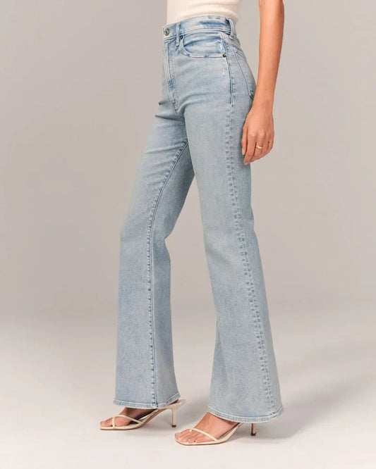 Jean flare extensible à taille haute