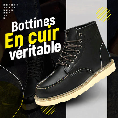 Bottines en cuir véritable