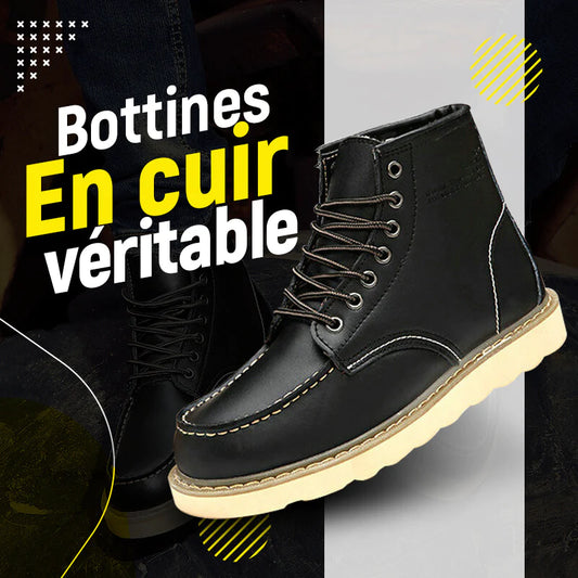 Bottines en cuir véritable