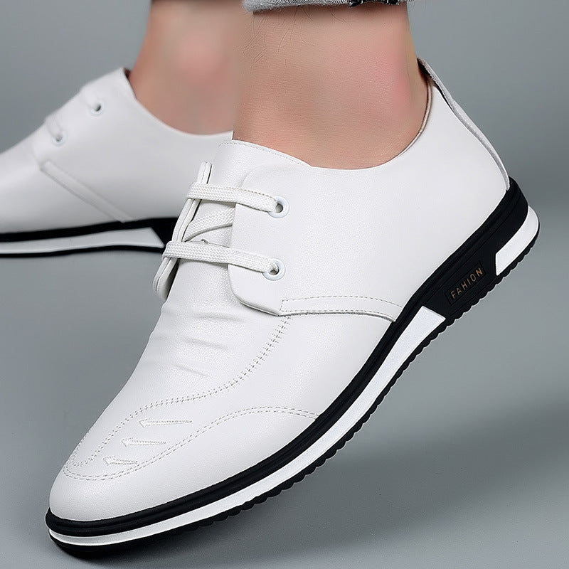 Chaussures respirantes à lacets en cuir véritable pour hommes