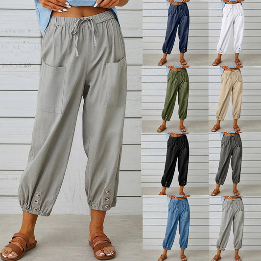 Pantalon large à jambe droite pour femmes