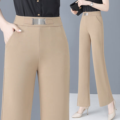 Pantalon d'été ample en soie glacée pour femmes