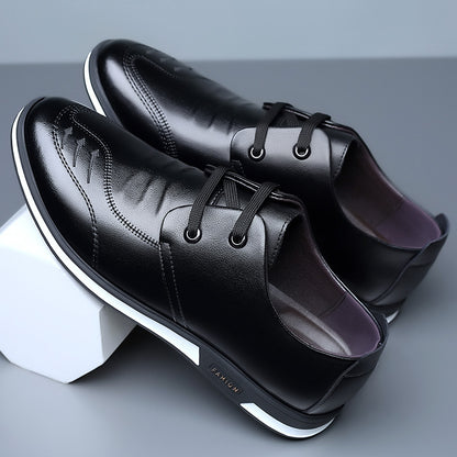 Chaussures respirantes à lacets en cuir véritable pour hommes