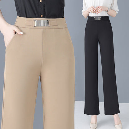 Pantalon d'été ample en soie glacée pour femmes