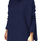 Pull grande taille en tricot à col roulé avec ourlet pour femmes