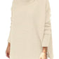Pull grande taille en tricot à col roulé avec ourlet pour femmes