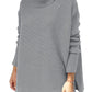 Pull grande taille en tricot à col roulé avec ourlet pour femmes