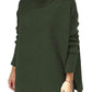 Pull grande taille en tricot à col roulé avec ourlet pour femmes