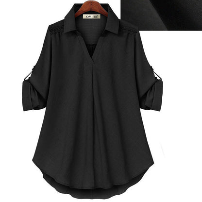 ❤Street Fashion Women's V-neck Casual Loose Comfy Shirt-10