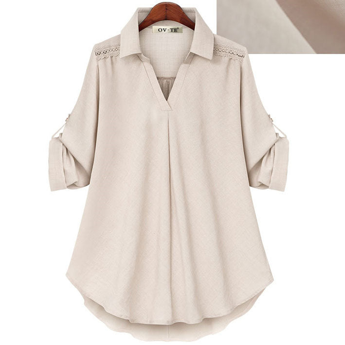 ❤Street Fashion Women's V-neck Casual Loose Comfy Shirt-13