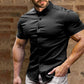 Chemise à manches courtes à boutons, sans repassage, pour hommes