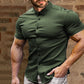 Chemise à manches courtes à boutons, sans repassage, pour hommes